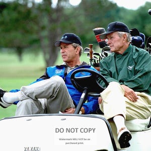 President George W. Bush With Father George H.W. Bush - 5X7, 8X10 or 11X14 Photo (AA-710)