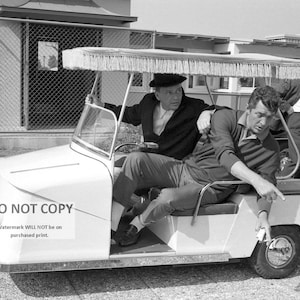 Frank Sinatra and Dean Martin on Golf Cart at Warner Bros. - 5X7, 8X10 or 11X14 Photo (AA-213)