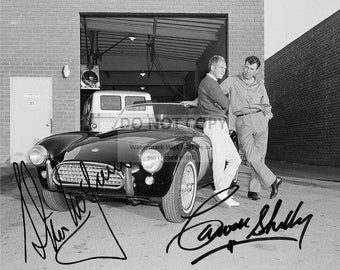 Steve McQueen, Carroll Shelby and a Cobra 289 Roadster with *Reprint* Autographs - 5X7 or 8X10 Photo (RP-006)