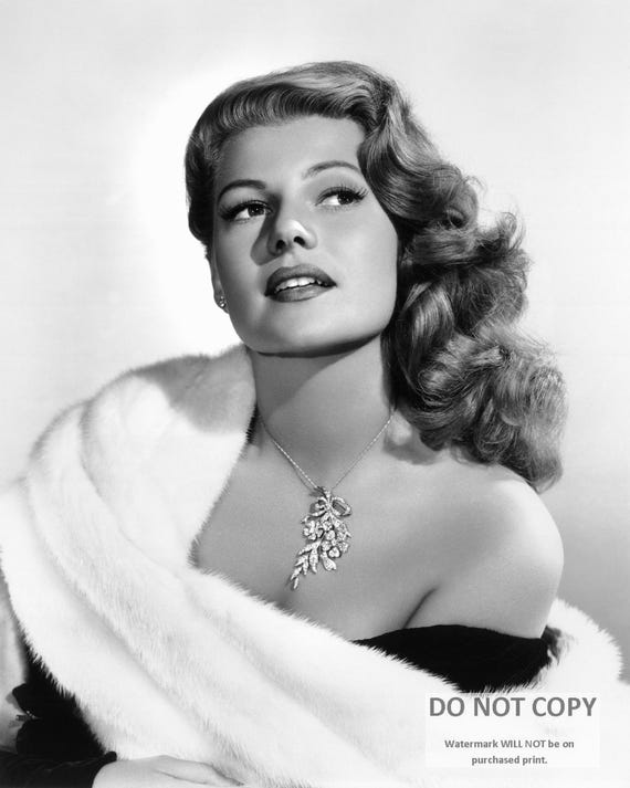 Rita Hayworth 8x10 Publicity Photo - Legendary Actress From Gilda - Black & White Glossy Print