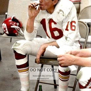 Len Dawson Kansas City Quarterback Smoking a Cigarette and Drinking a