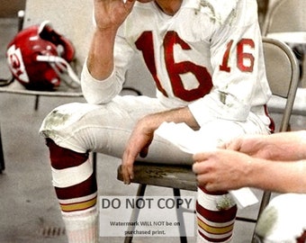 football player smoking cigarette Len Dawson Chiefs - Smoking Fresca Photograph - 1967 Championship