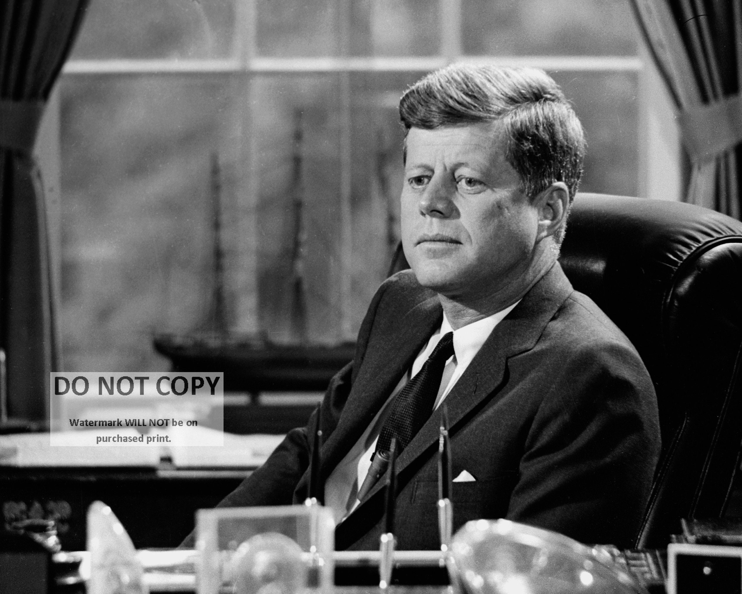President John F. Kennedy Oval Office Photo - 1962 Archival Print