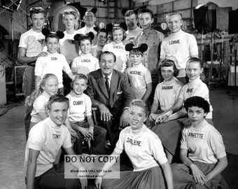 Walt Disney with the Cast from "The Mickey Mouse Club" - 8X10 or 11X14 Publicity Photo (AZ-651)