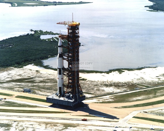 Apollo 11 Launch Saturn V Rocket American Flag 5x7 Photo Apollo 11 Mission NASA