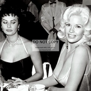 Sophia Loren and Jayne Mansfield at a Party in 1957 - 5X7, 8X10 or 11X14 Publicity Photo (AB-150) [LG-107]