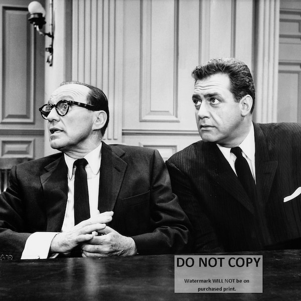 Jack Benny and Raymond Burr as "Perry Mason" - 5X7, 8X10 or 11X14 Photo (AA-835)