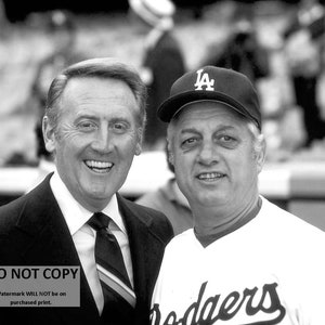 Vin Scully and Tommy Lasorda Dodgers Legends Baseball - 5X7, 8X10 or 11X14 Sports Photo (BT-809)