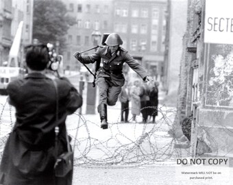 East German Guard Jumps to Freedom Photo – West Berlin, 1961