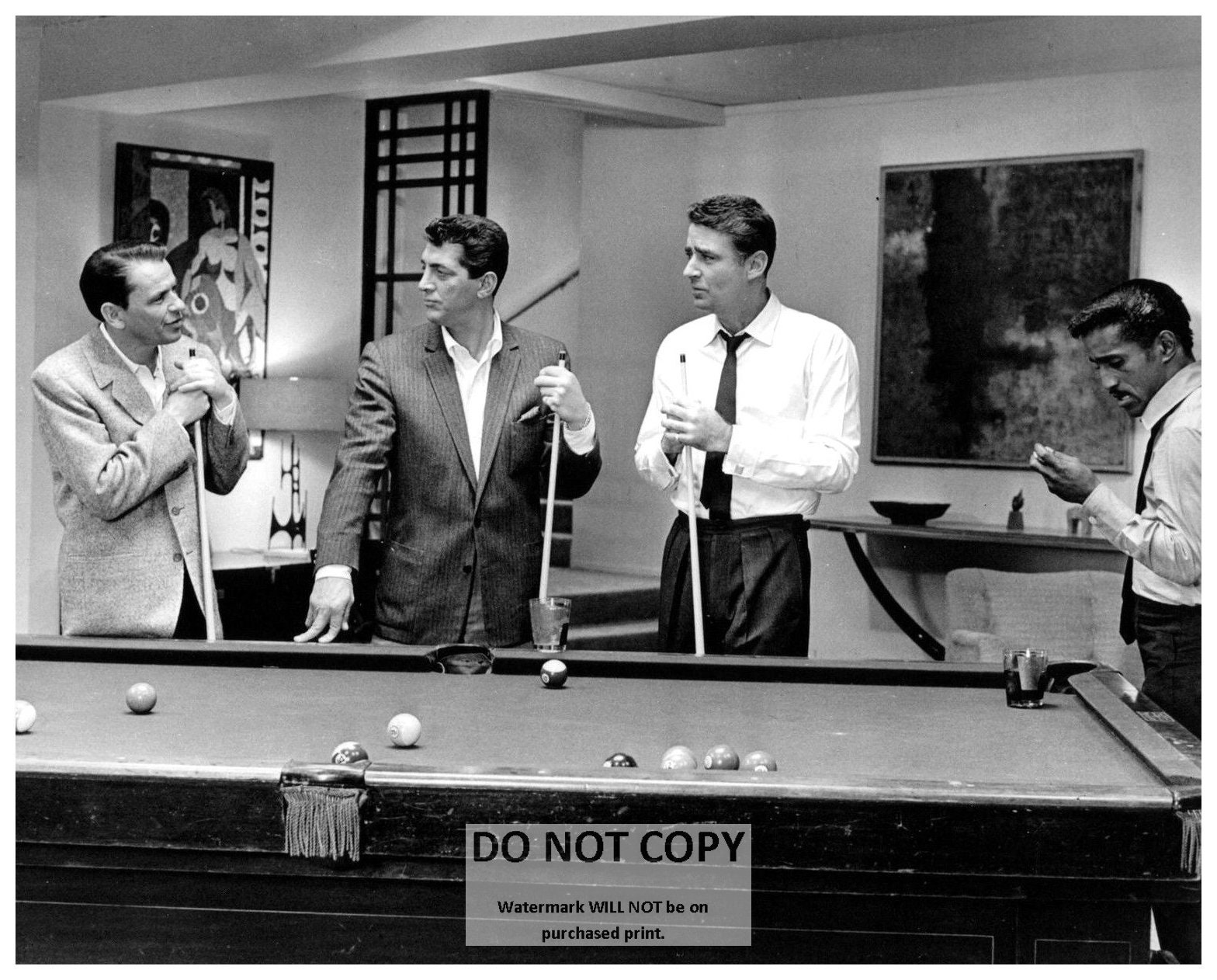 The Rat Pack: Peter Lawford, Dean Martin, Sammy Davis Jr. and Frank Sinatra in "Ocean's 11" - 5X7, 8X10 or 11X14 Photo (AB-721)