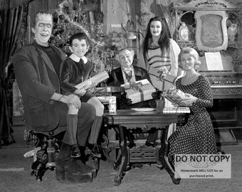 Cast from the TV Show "The Munsters" - 5X7, 8X10 or 11X14 Christmas Publicity Photo (OP-991) [LG-156]