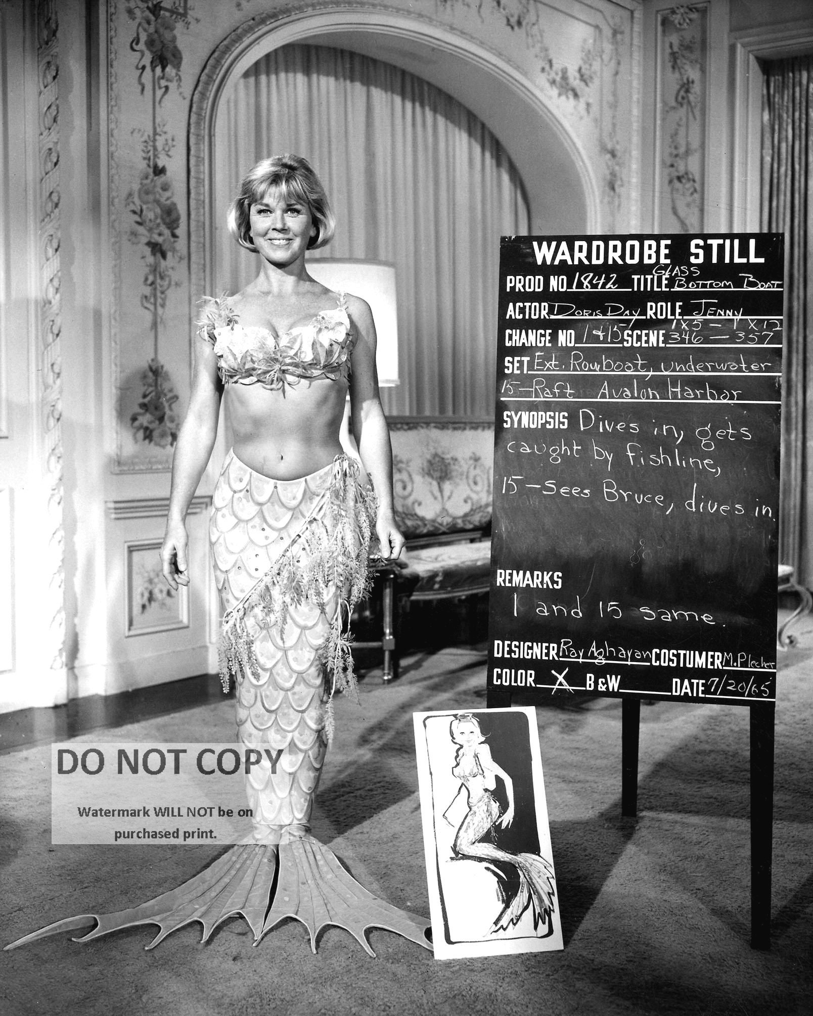 Doris Day in a Wardrobe Still From "The Glass Bottom Boat" - 5X7, 8X10 or 11X14 Photo (BB-908)