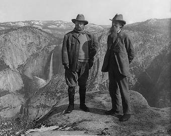President Theodore Roosevelt With John Muir at Yosemite - 5X7, 8X10 or 11X14 Photo (AA-674)