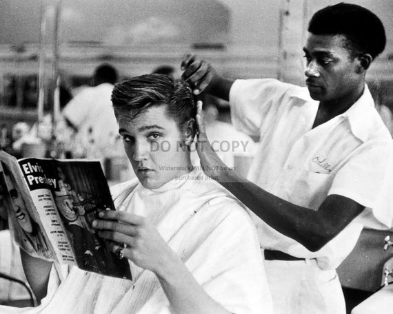 Elvis Presley Getting His Haircut At Jim S Barber Shop In Etsy