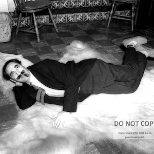 Groucho Marx Relaxes on a Bear Skin Rug - 5X7, 8X10 or 11X14 Publicity Photo (EP-536)