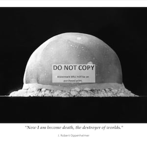 Robert Oppenheimer Famous Quote From Legendary Physicist - 5X7, 8X10 or 11X14 Photo (PQ-010)