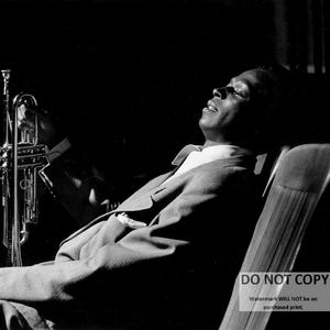 Miles Davis Backstage at &quot;Just Jazz&quot; Concert in Los Angeles, Circa 1950 - 5X7 or 8X10 Photo (ZZ-817)
