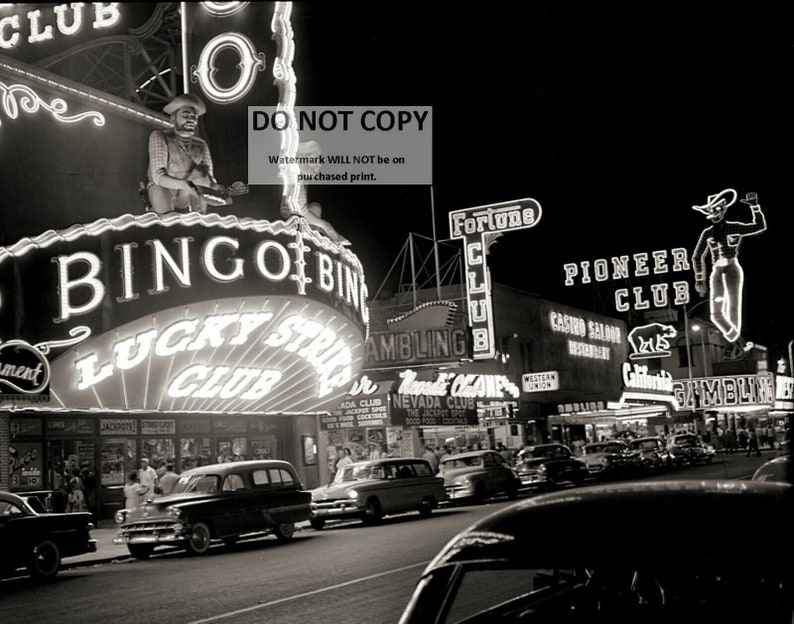 1950s Vintage Photo of the Las Vegas Strip 5X7, 8X10 or 11X14 Photo AA-317 LG-099 image 1