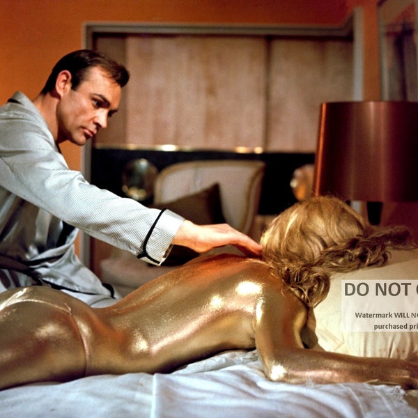Sean Connery and Shirley Eaton in "Goldfinger" James Bond - 5X7, 8X10 or 11X14 Photo (OP-121)