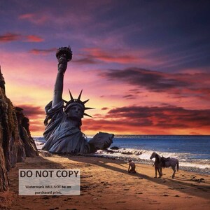 Impresión fotográfica de la icónica escena final de El planeta de los simios: Charlton Heston