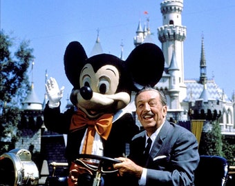 Walt Disney and Mickey Mouse at Disneyland Photo