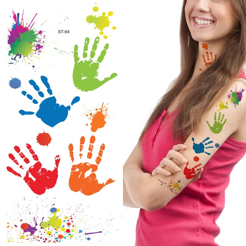 Supperb® Temporary Tattoos Hand Paints & Splashing Paint image 1