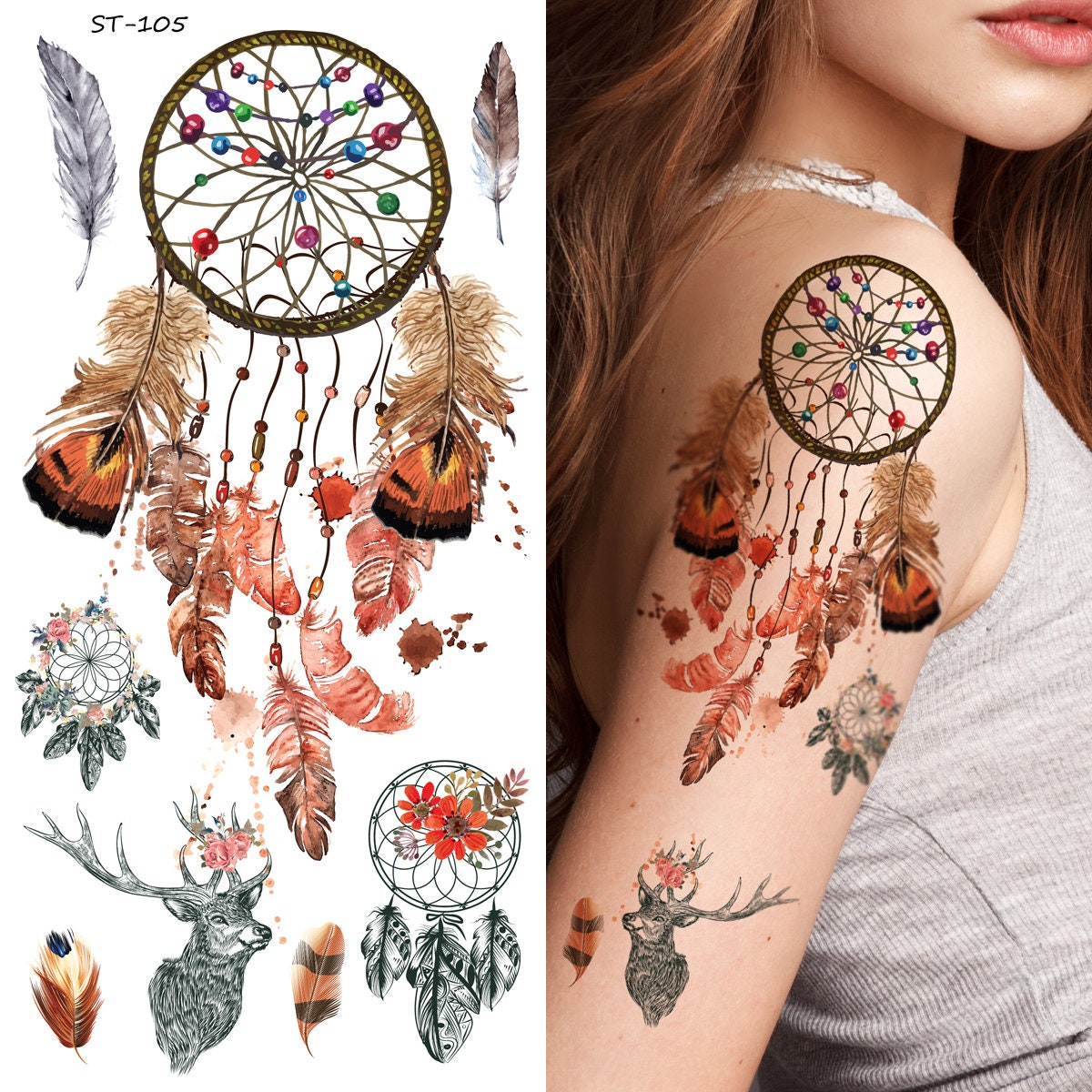 Dream Catcher Tattoo - Etsy Dream Catcher Tattoo - Etsy