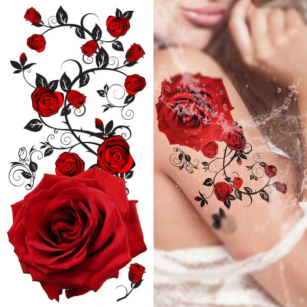 Supperb® Temporary Tattoos - Red Roses