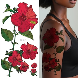 Supperb® Temporary Tattoos - Red Morning Glory