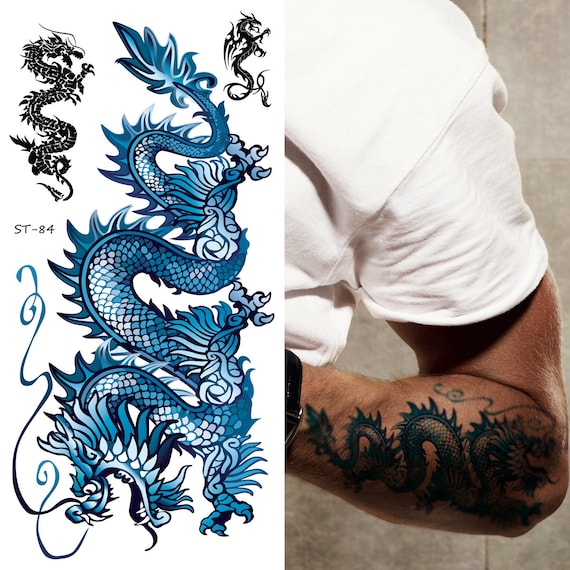 Buy King Horse GGSELL Cool and Waterproof Black Dragon Tattoo Sticker for  Men Online at desertcartINDIA