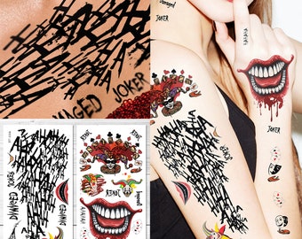 Supperb Halloween Joker Temporary Tattoos Costume Tattoos Face Tattoo Kit (Pack of 2)