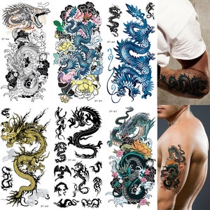 Supperb Mix Dragons Temporary Tattoo/6-pack (Traditional Set)