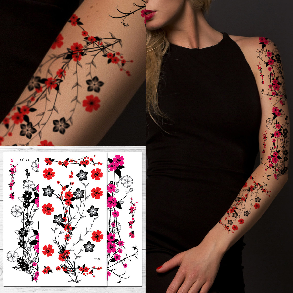 suminagashi geometric black and red tattoo sleeve by kevin ligabue  kevinligabue oakland california bay area  rtattoo