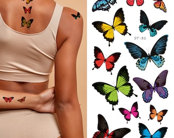 Supperb® Temporary Tattoos - Realistic Monarch Butterflies