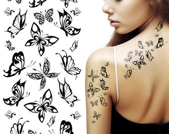Supperb® Temporary Tattoos - Small Black Butterflies