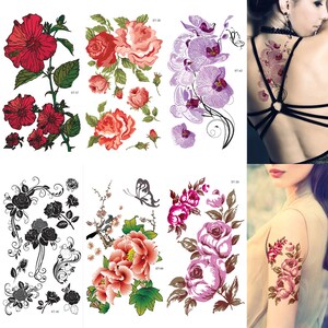 Supperb® 6-Blatt-Mix Blume Floral temporäre Tattoos