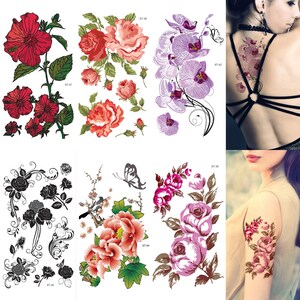 Supperb® 6-Sheets Mix Flower Floral Temporary Tattoos