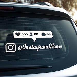 Custom Instagram Handle Car Decal – Personalized Social Media Sticker for Car Window, Business Promotion, Vinyl Decal, Made in Canada