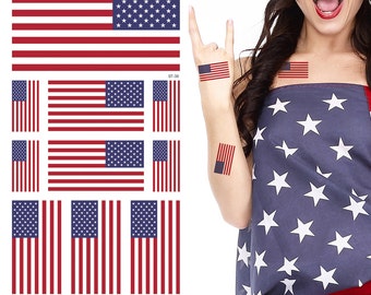 アメリカ国旗の白黒タトゥー。2 枚セット - Etsy 日本