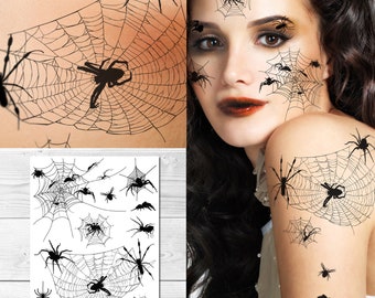 レッドバックスパイダーウェブ テンポラリータトゥー：ハロウィン