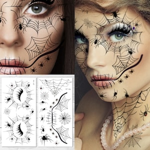 Supperb Halloween Face Tattoo Spider Temporary Face Tattoo Kit (Pack of 2)