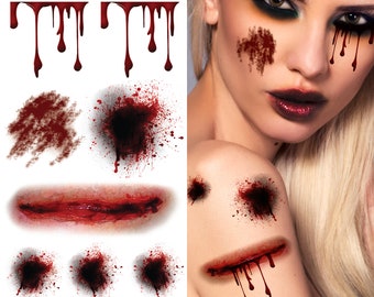 Supperb® Temporary Tattoos - Bleeding Wound, Scar Halloween Halloween Tattoos
