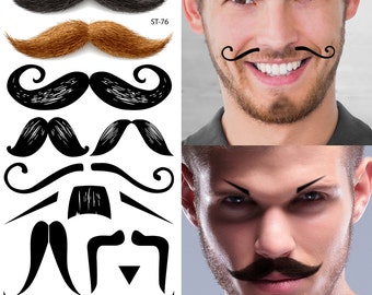 Supperb® Temporary Tattoos - Mustache Tattoos Set