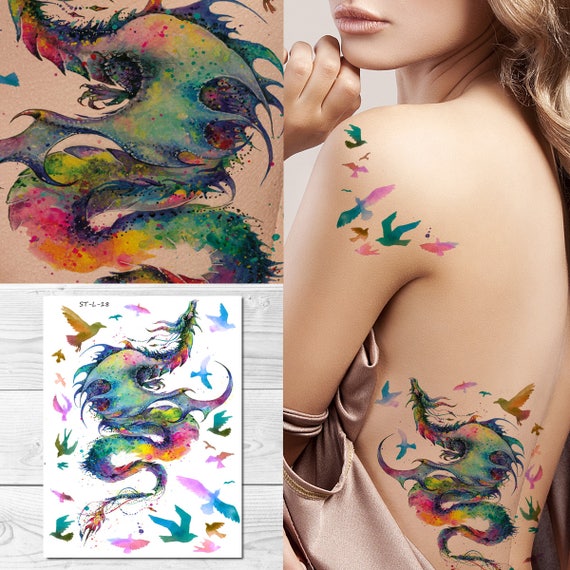 Buy Kotbs 2 Sheets Dragon Tattoos Big Size 82 x 116 Tribal Tattoo  Temporary for Men Adults Lasting Large Temporary Tattoos for Left Shoulder  Online at desertcartINDIA