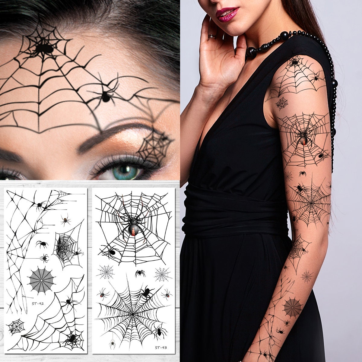 Supperb Tatuajes Temporales Horror Telaraña Tela de Araña - Etsy España Supperb Tatuajes Temporales Horror Telaraña Tela de Araña - Etsy España