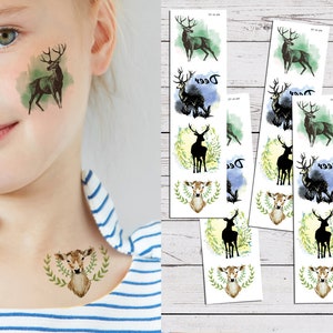Supperb® Temporary Tattoos - Cute Reindeer Deer Tattoos Tattoos (Set of 4)