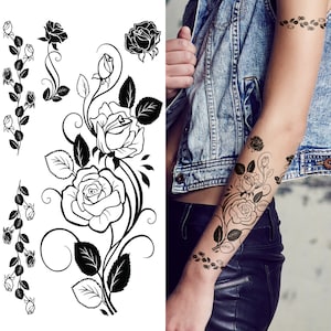 Supperb® Temporary Tattoos - Black Tribal Rose