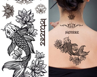 Koi Fish Tattoo - Etsy Koi Fish Tattoo - Etsy