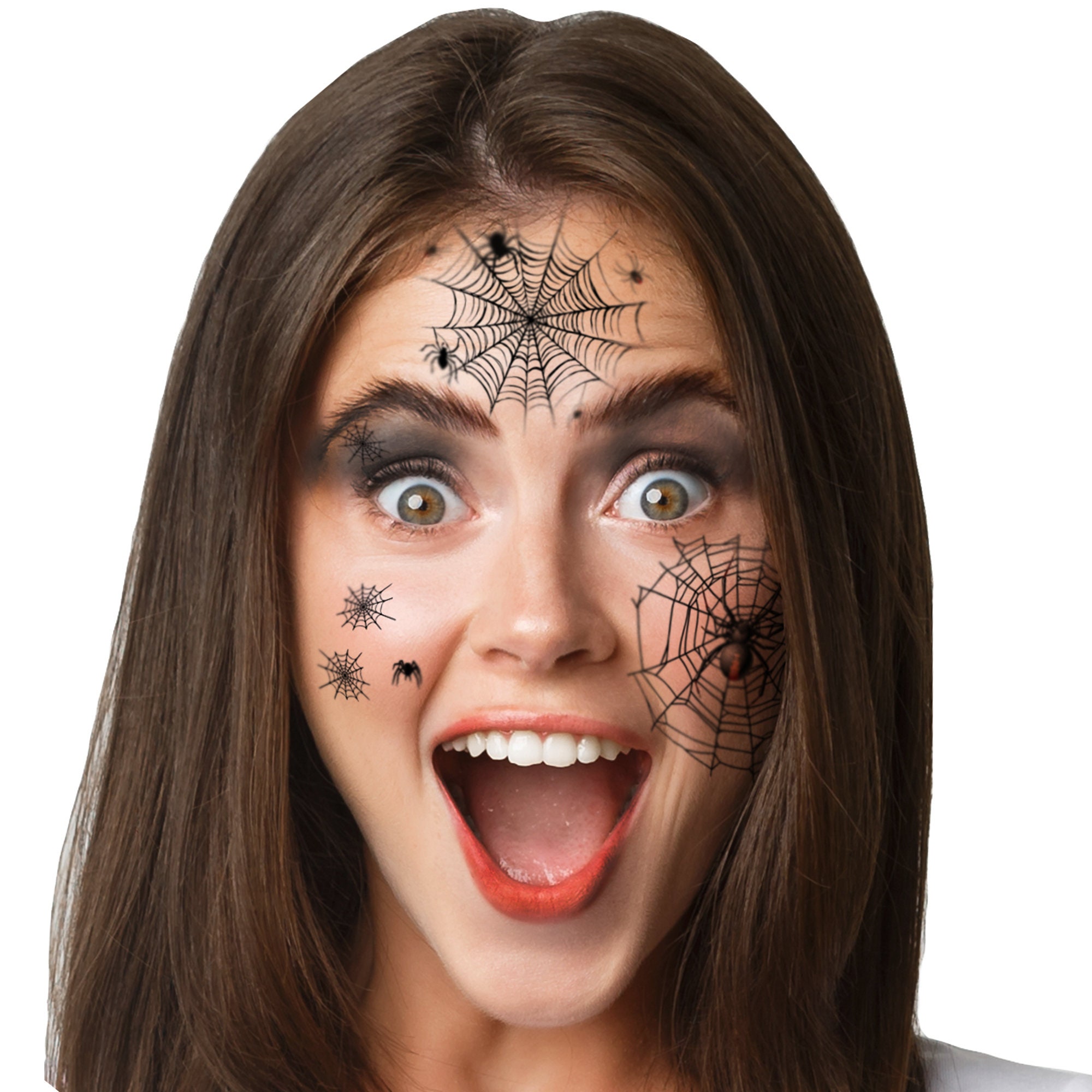 Halloween Temporary Face Tattoos 2022 Supperb Halloween Face Tattoo Spider Temporary Face Tattoos Etsy India