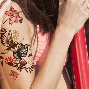 Supperb® Temporary Tattoos - Mayflowers & Peace Dove